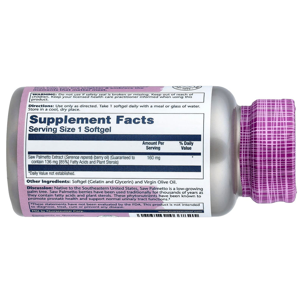 SOLARAY Saw Palmetto 160mg - 60 Softgels - image 2