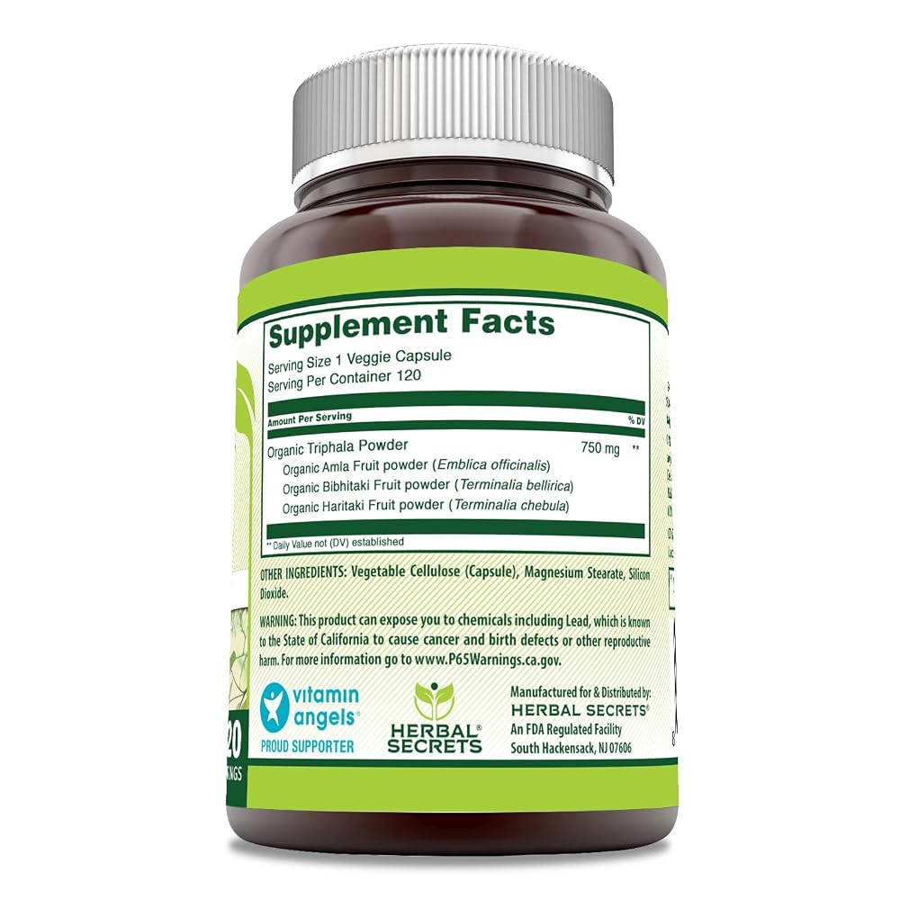 Herbal Secrets Triphala Supplement 750 mg - 120 Vegetarian Capsules - image 2