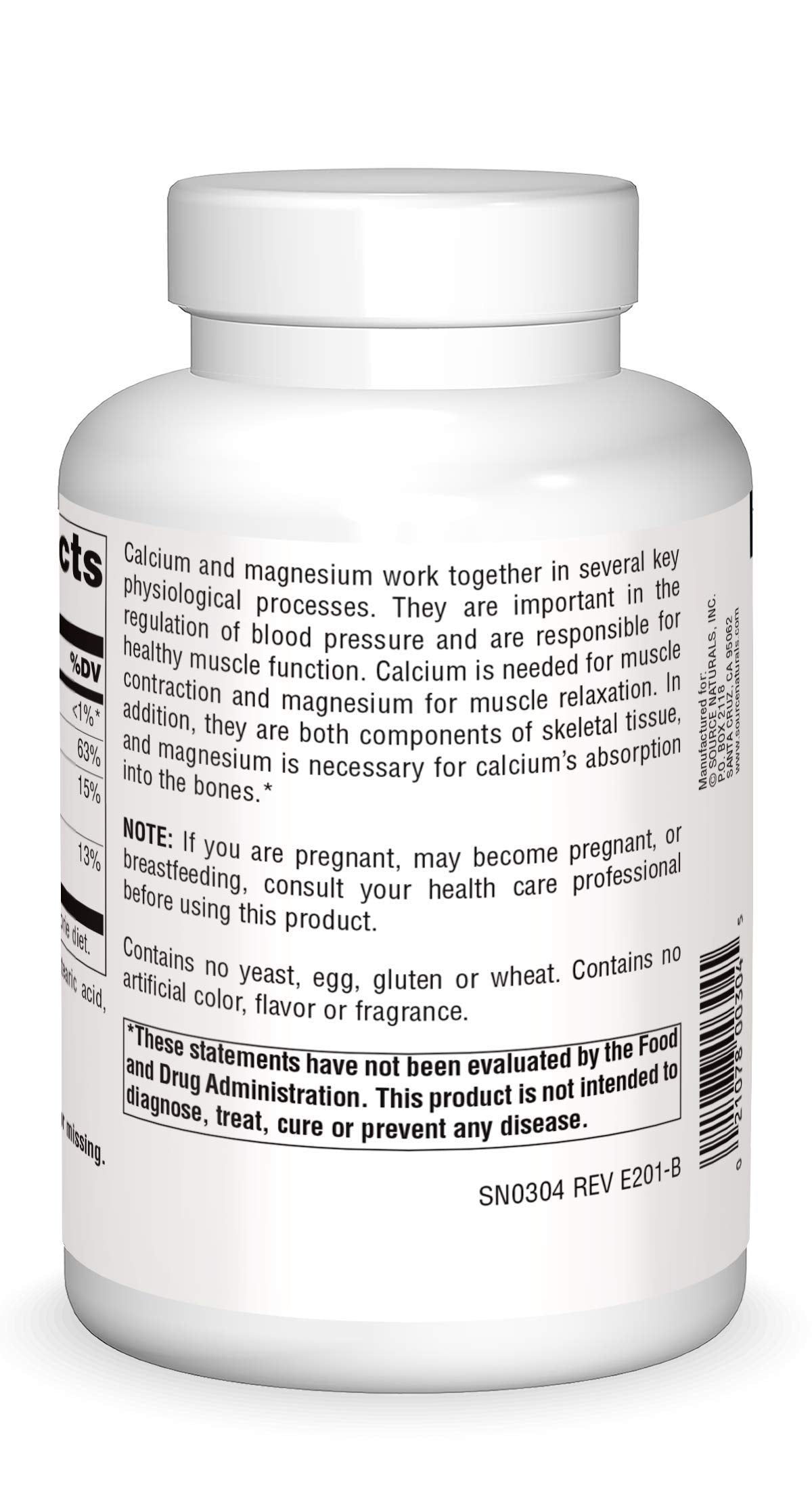 Source Naturals Calcium & Magnesium 300 mg - 250 Tablets - image 2