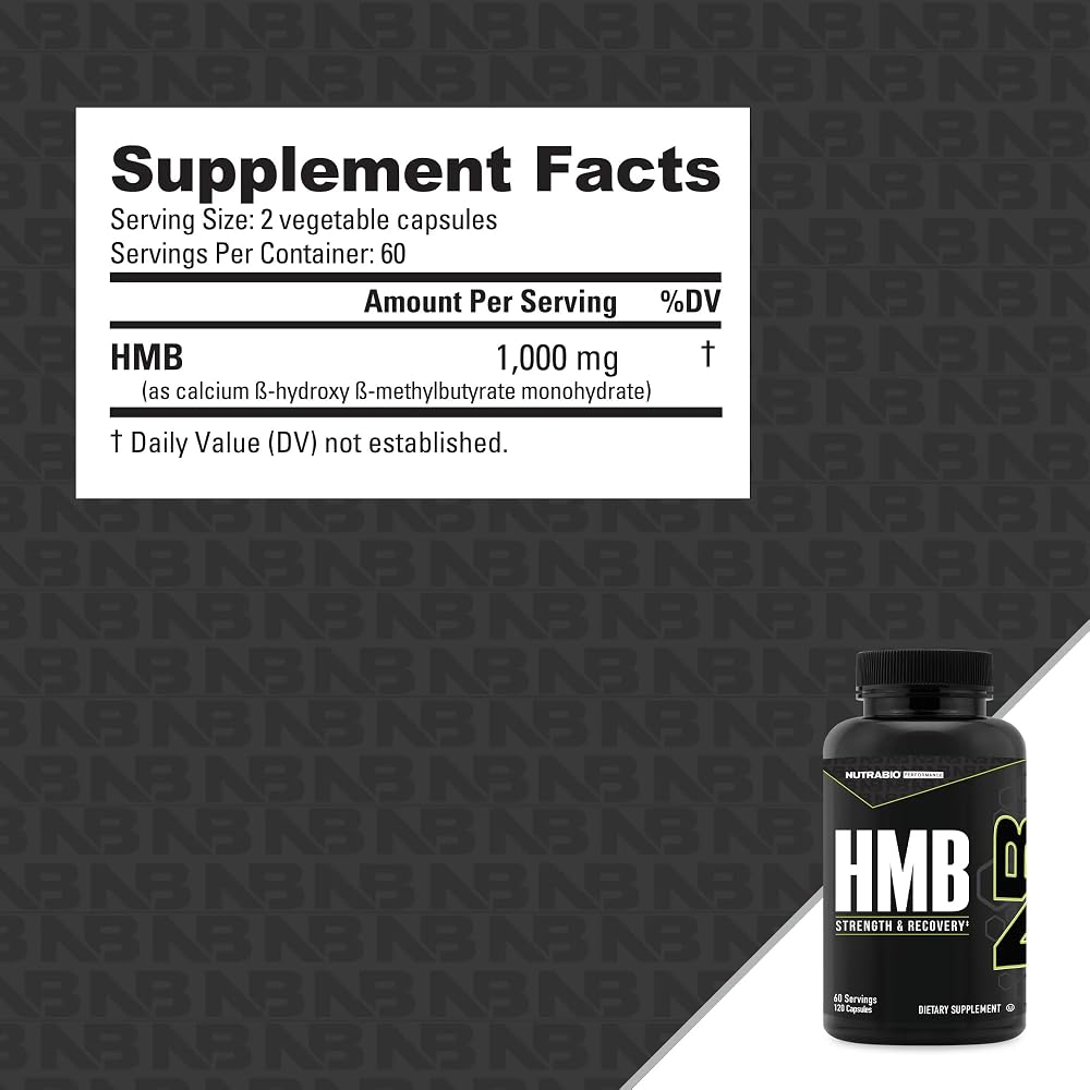 NutraBio HMB Supplement Amino Acid 1000mg - 120 Capsules - image 3
