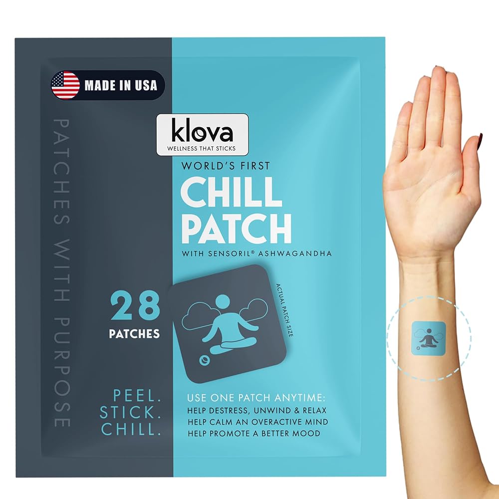 Klova Chill Patches with Ashwagandha & Rhodiola - 28 Count
