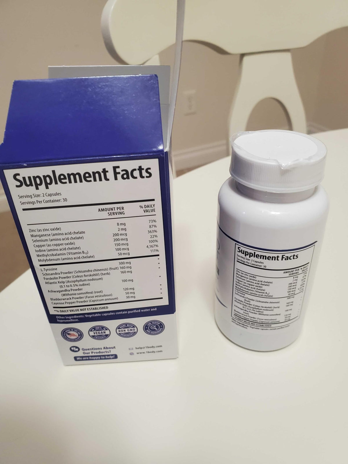 1 Body Thyroid Support Supplement