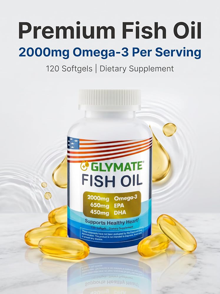 Glymate Fish Oil Omega-3 - 120 Softgels - image 2