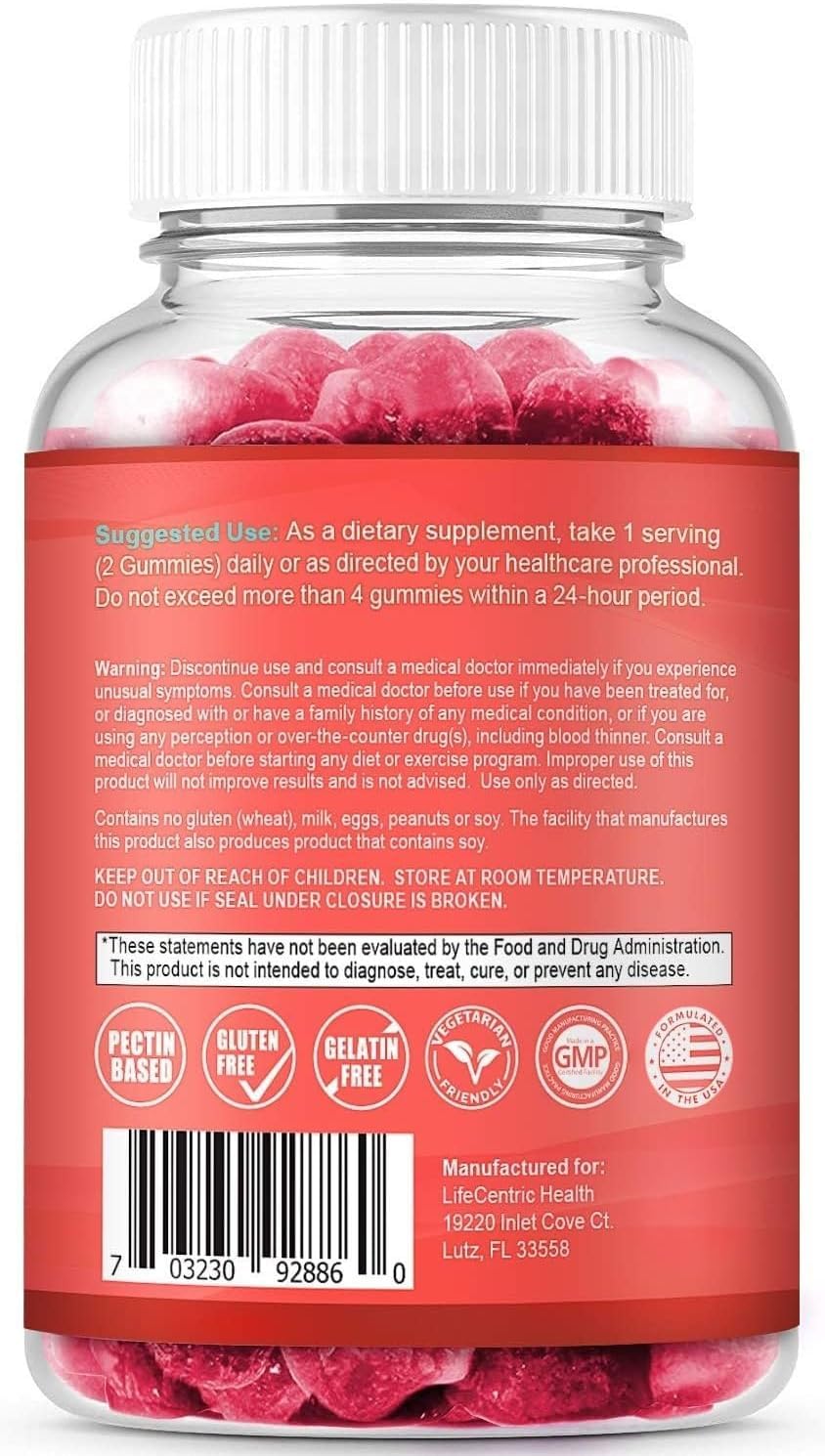 LifeCentric Health Biotin 10000mcg Gummies for Hair, Skin & Nails - 100 Count - image 8