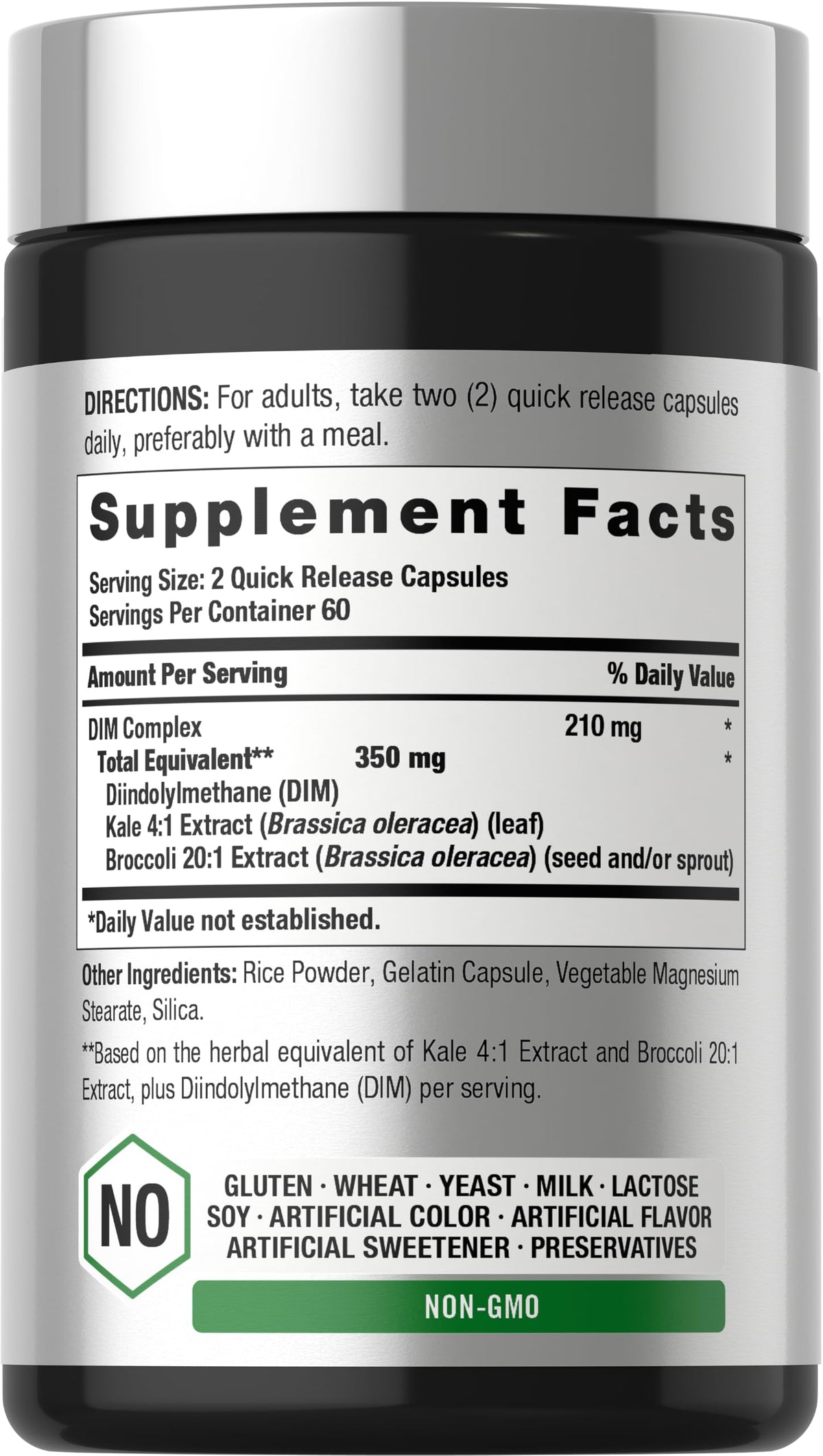 Horbäach DIM Supplement 350mg Complex - 120 Capsules - image 2