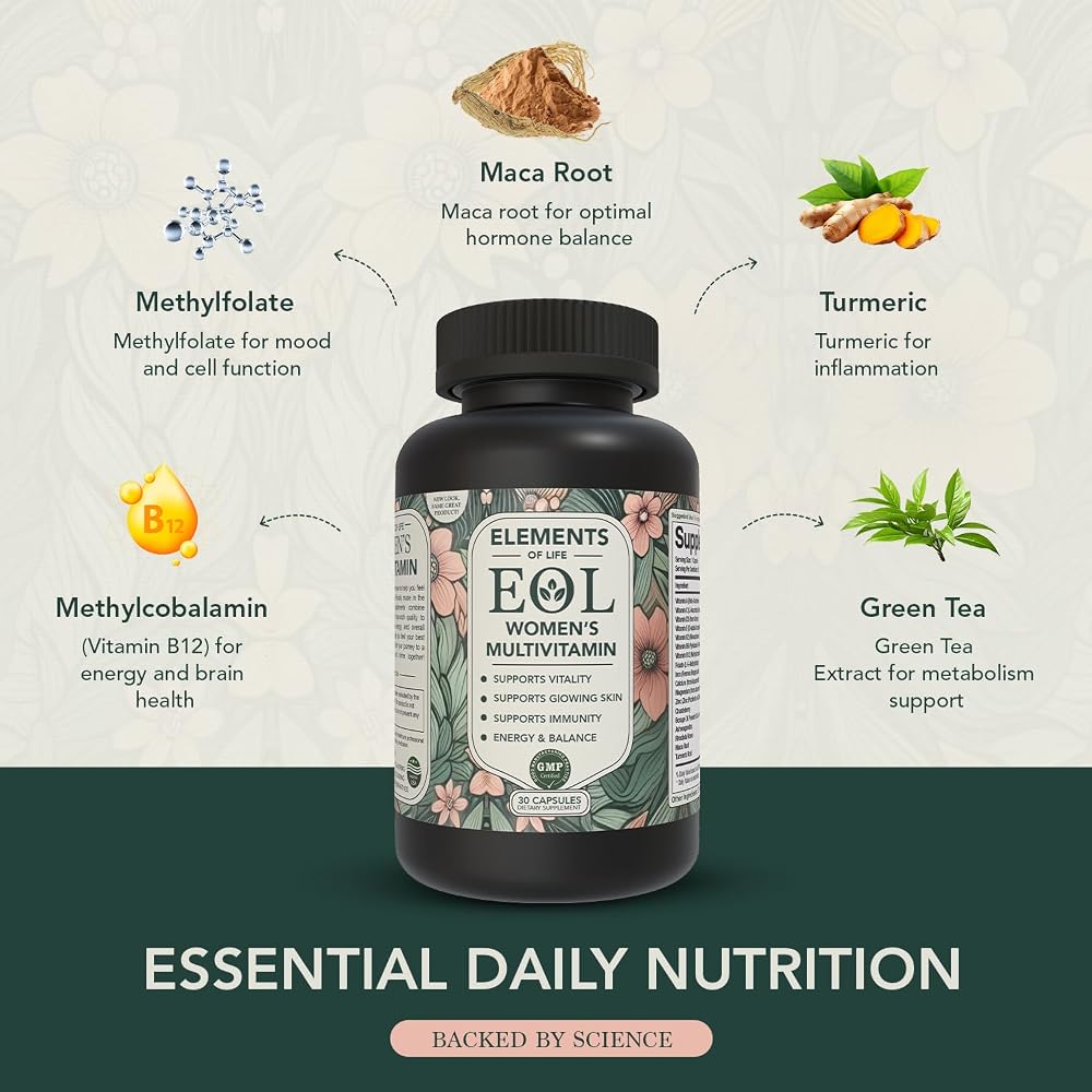 Elements of Life Multivitamin for Women with MethyFolate - 60 Capsules - image 6