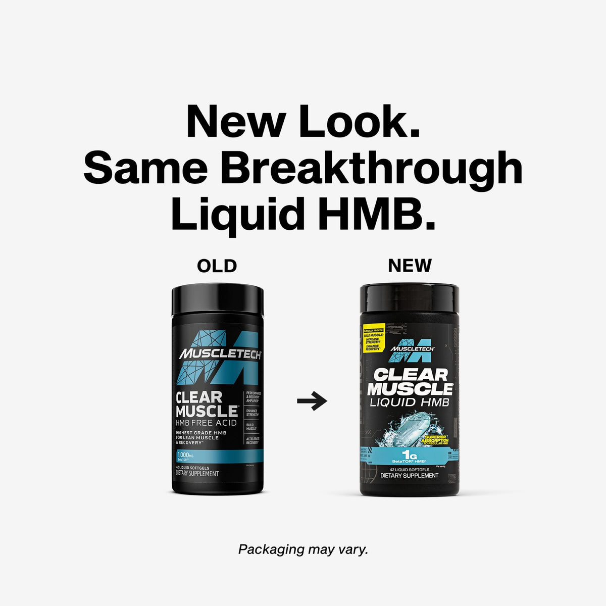 MuscleTech HMB Supplements 1000mg, Clear Muscle (Liquid Softgels)