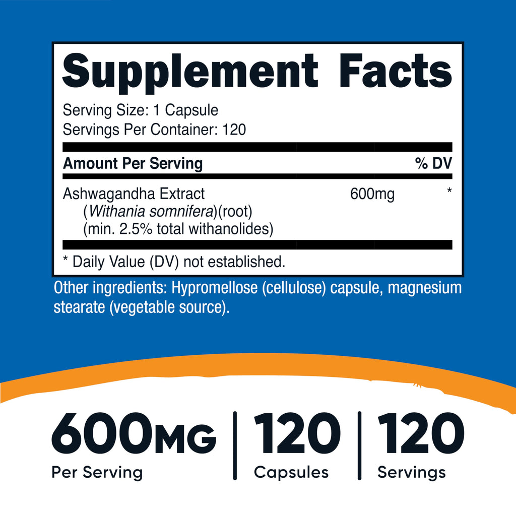 Nutricost Ashwagandha Herbal Supplement 600mg Capsules