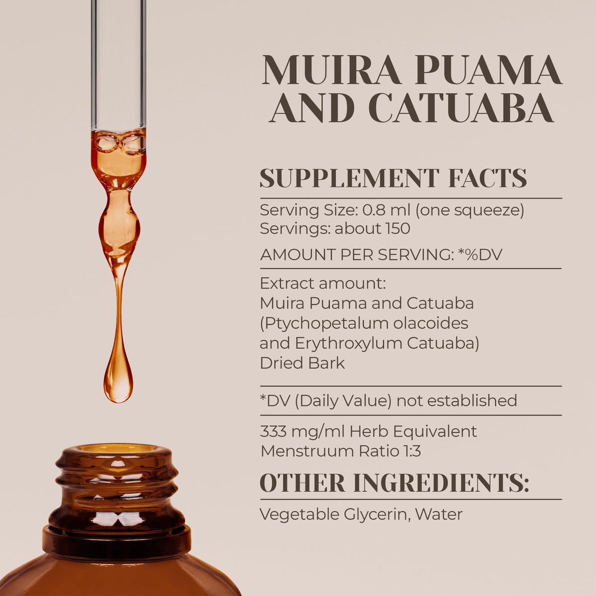 Garden Organics Muira Puama and Catuaba Alcohol-Free Natural Tincture