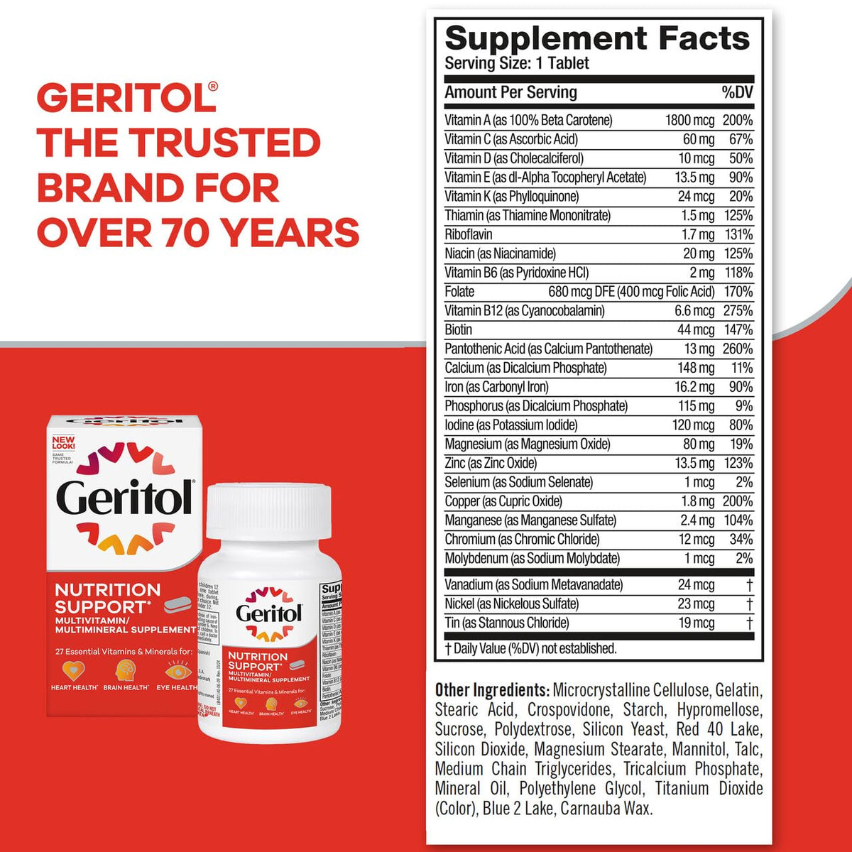 Geritol Multivitamin Supplement with 27 Vitamins & Minerals - 80 Tablets - image 6