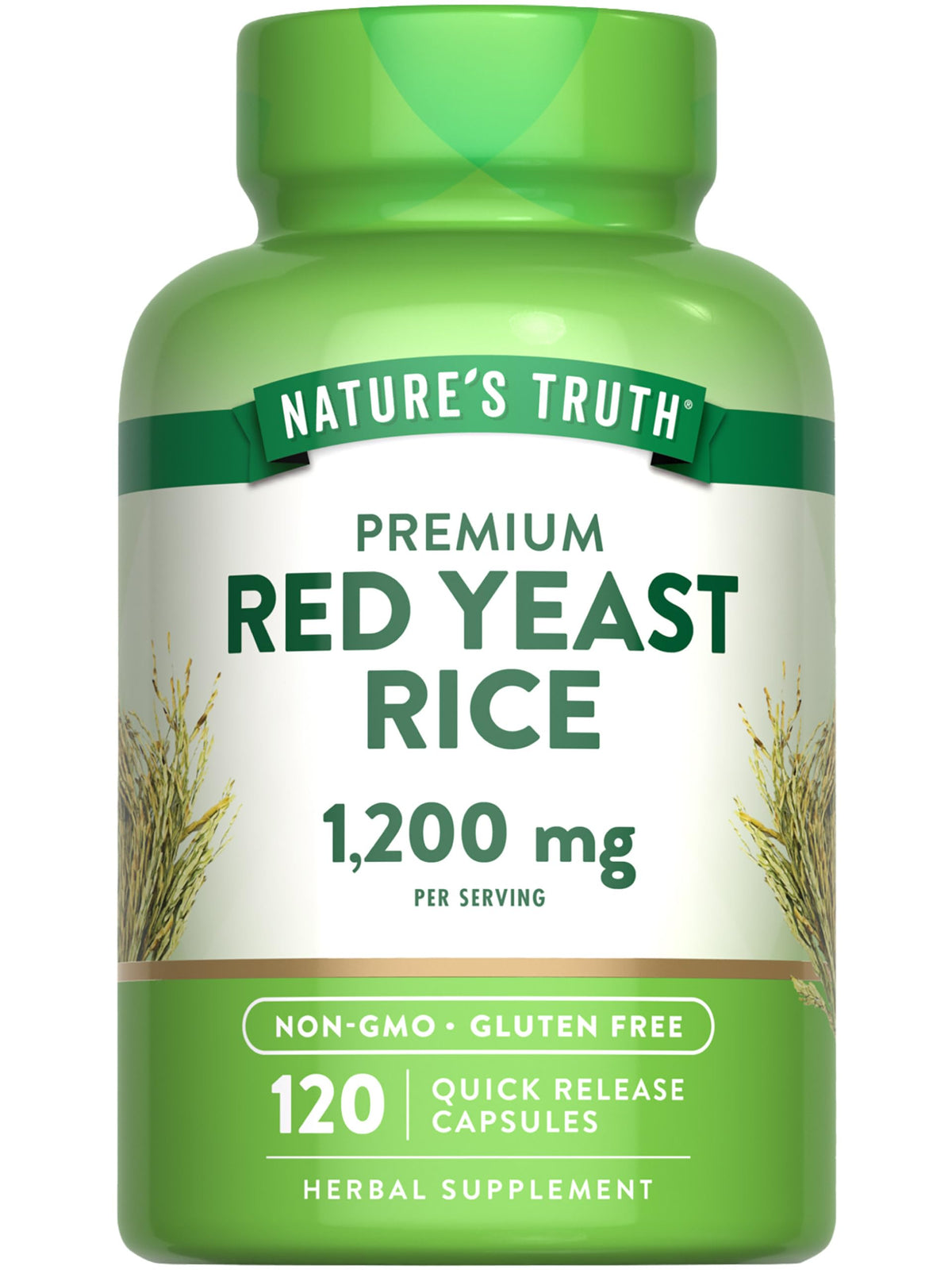 Nature's Truth Red Yeast Rice Herbal Supplement 1200 mg - 120 Capsules