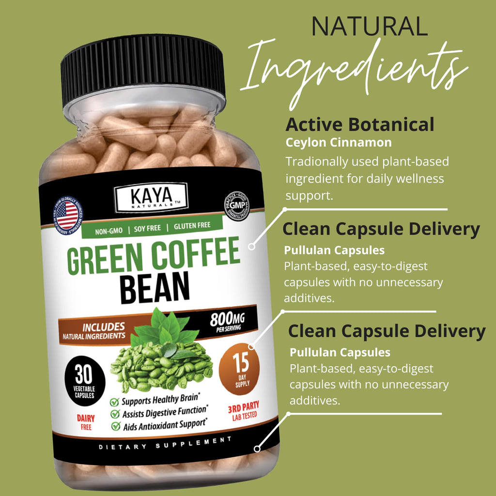 Kaya Naturals Green Coffee Bean Extract - 30 Vegetarian Capsules - image 6