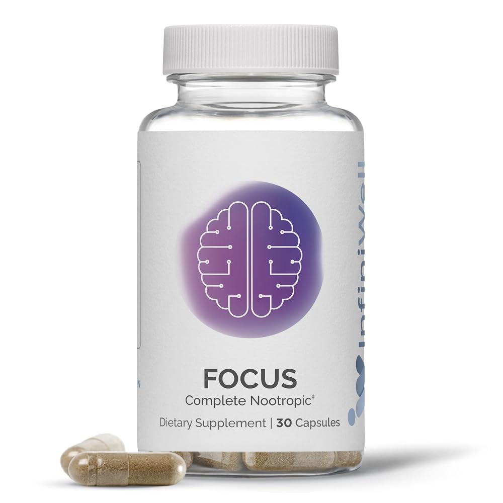 InfiniWell Focus Supplement Nootropic Brain Health - 30 Capsules