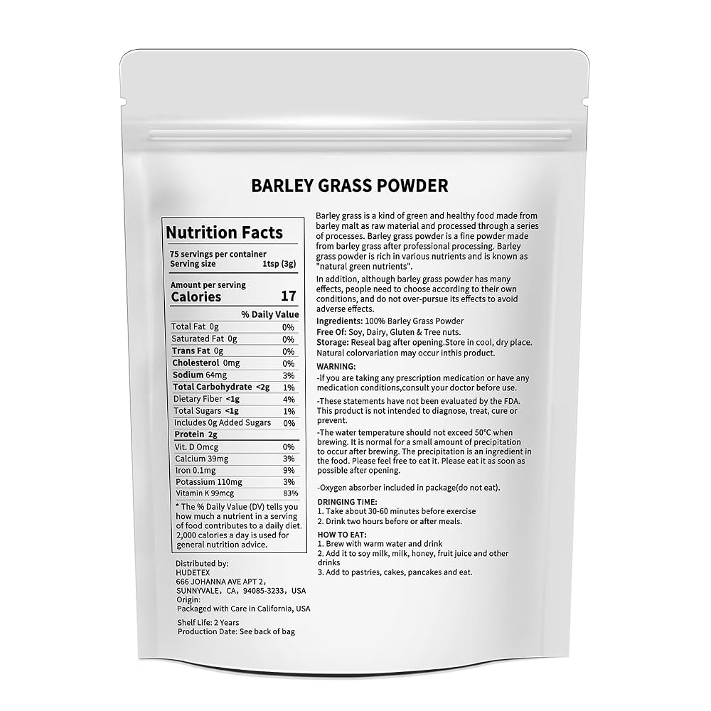 Hudetex Barley Grass Juice Powder - 8 oz - image 2