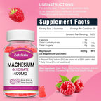 Zetelixia Magnesium Glycinate Gummies, Raspberry Flavor, 60 Count