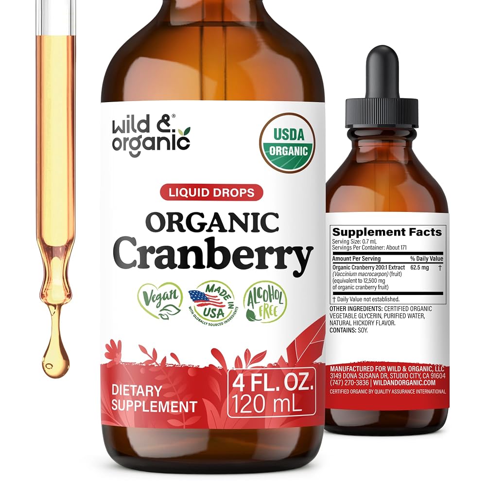 Wild & Organic Cranberry Extract Liquid Drops Urinary Tract Support - 4 oz