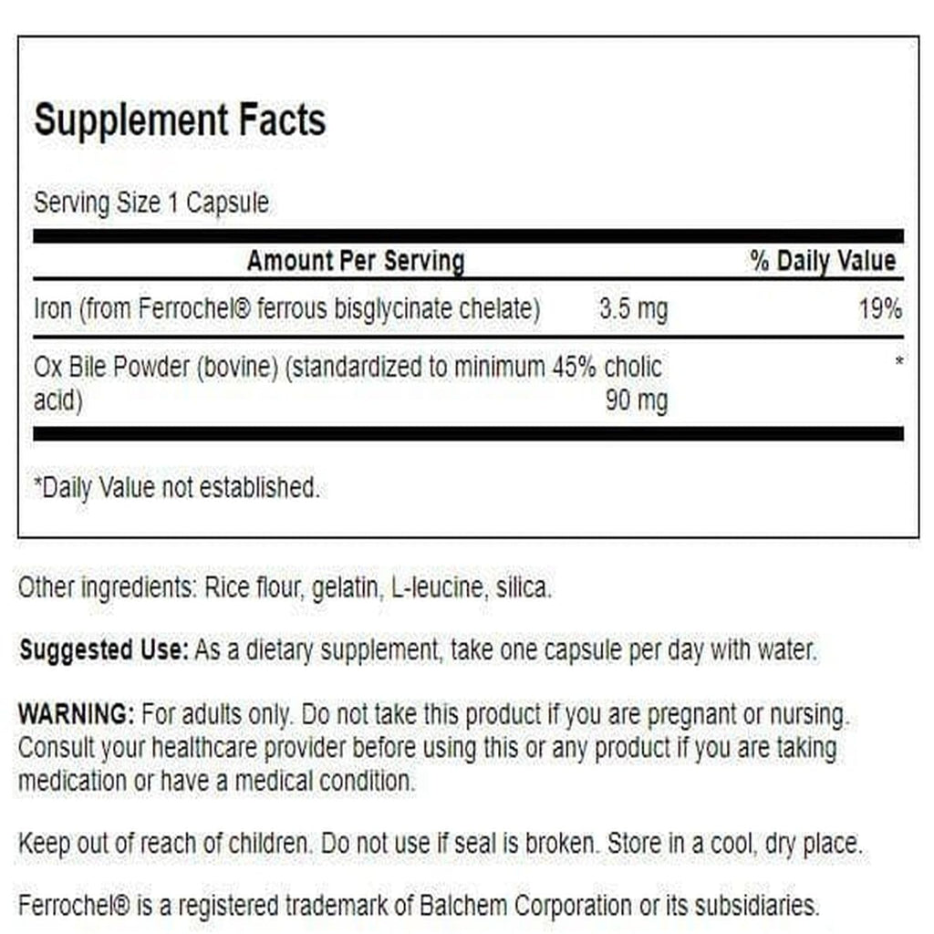 Swanson Ox Bile Standardized 90 mg - 60 Capsules - image 2