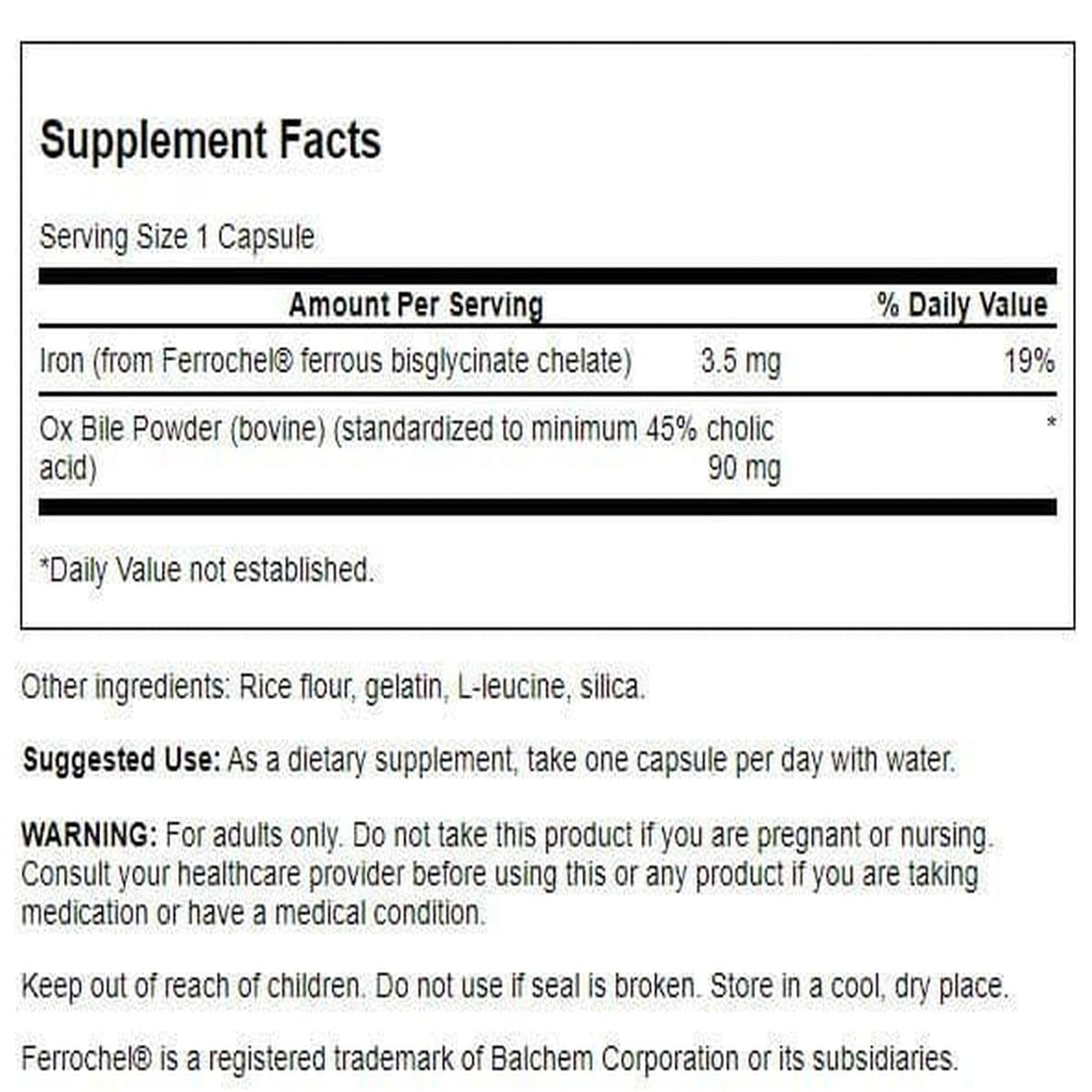 Swanson Ox Bile Standardized 90 mg - 60 Capsules - image 2
