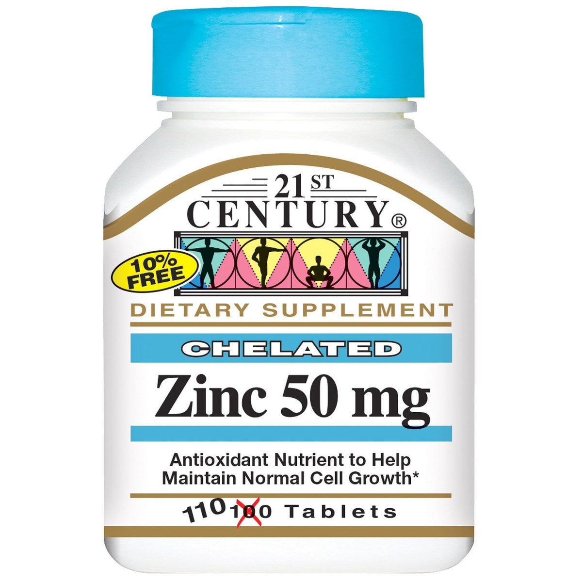 21st Century Zinc 50 mg Chelated - 110 Tablets