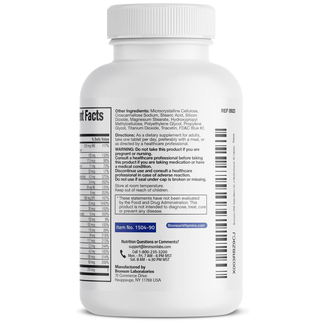 Bronson ONE Daily Mens 50+ Complete Multivitamin Multimineral