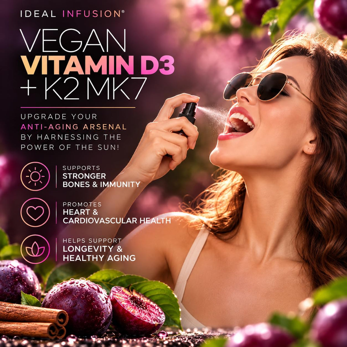 Ideal Infusion Vegan Vitamin D3 5000 IU with K2 Liquid Spray - 75 Servings - image 3