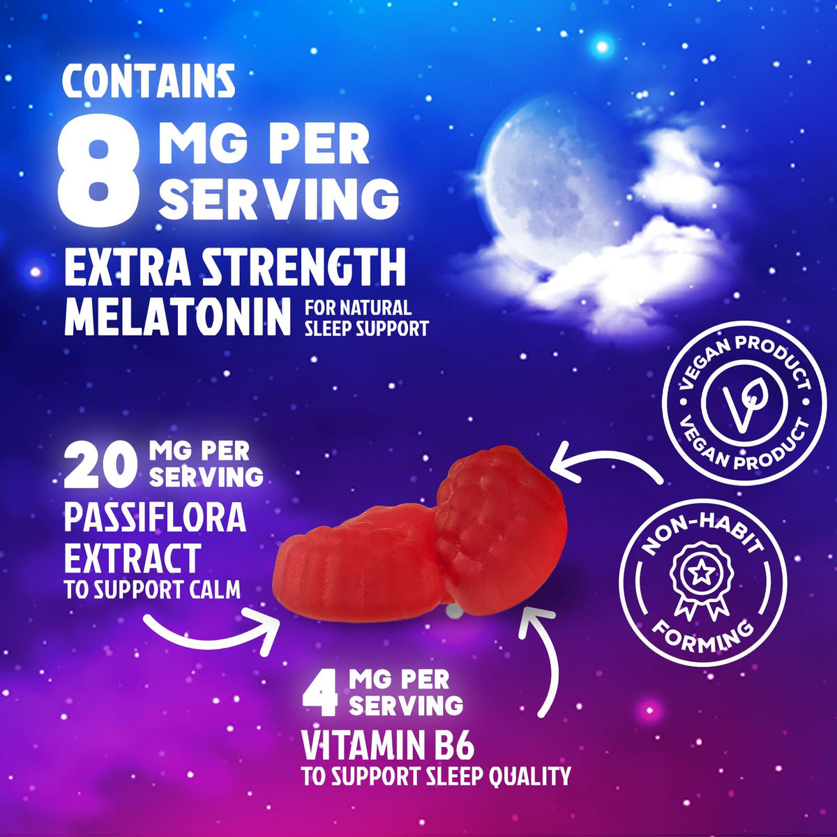 Nature's Nutrition Sleep Gummies - 8mg Melatonin Per Serving