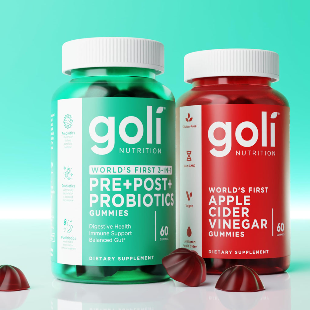 Goli Pre Pro Postbiotic Gummies - Worlds First 3-in-1 Formula