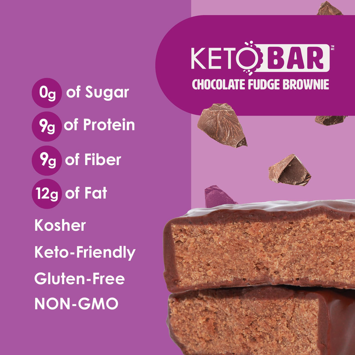 No Sugar Company Keto Bar Fudge Brownie - 12 Count - image 3