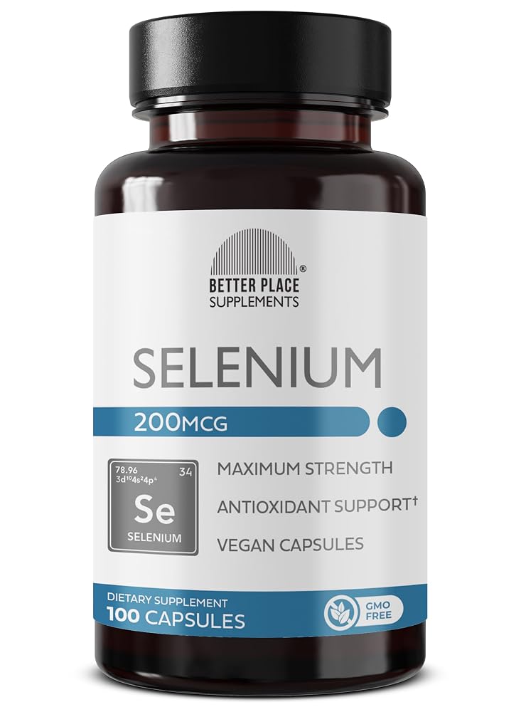 Better Place Organics Selenium 200mcg - 100 Vegetarian Capsules