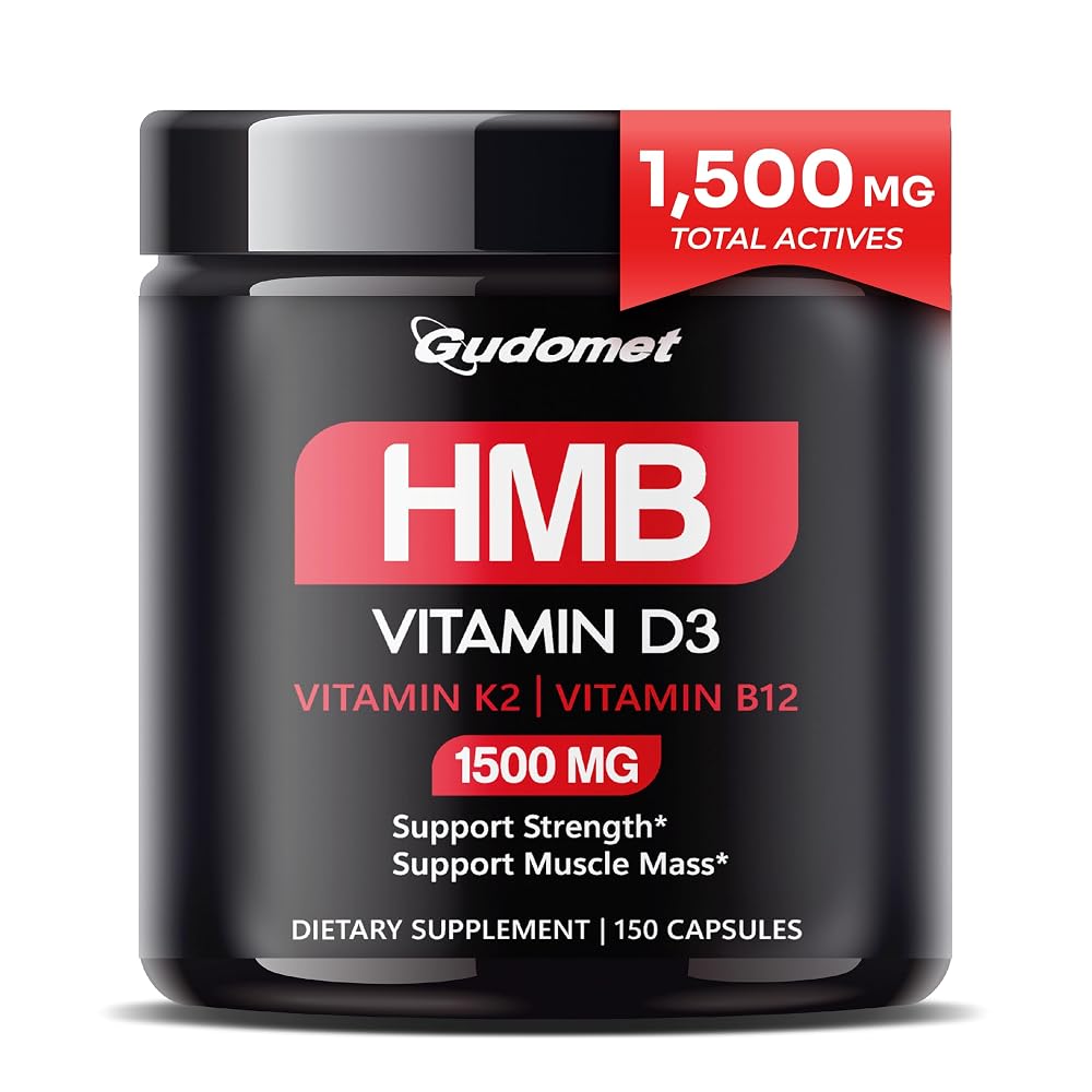 GUDOMET HMB Muscle & Strength 1,500 mg with Vitamin D3 & K2 - 150 Capsules