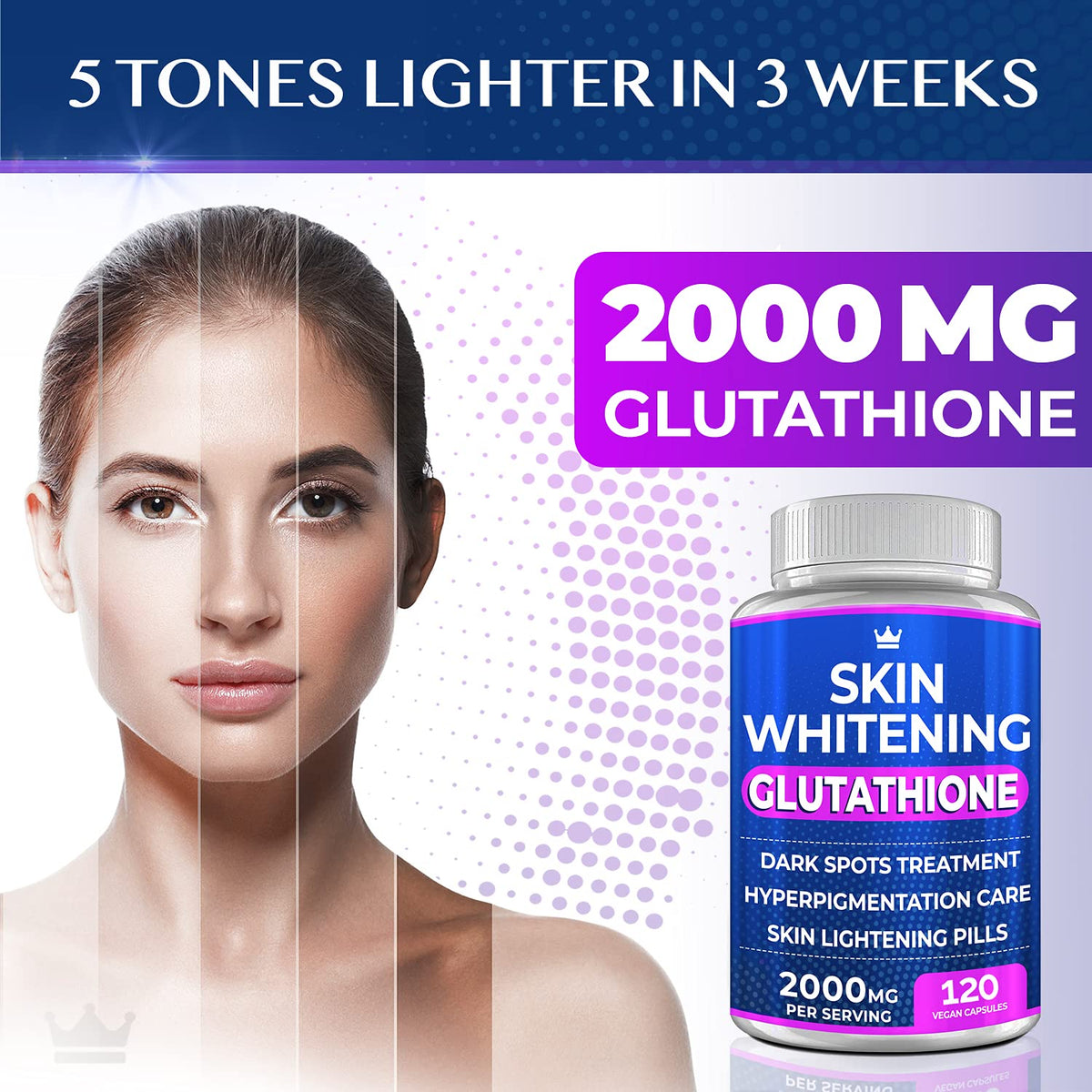 NORTHERN CROWN COSMETICS Glutathione Whitening Pills - 2000mg