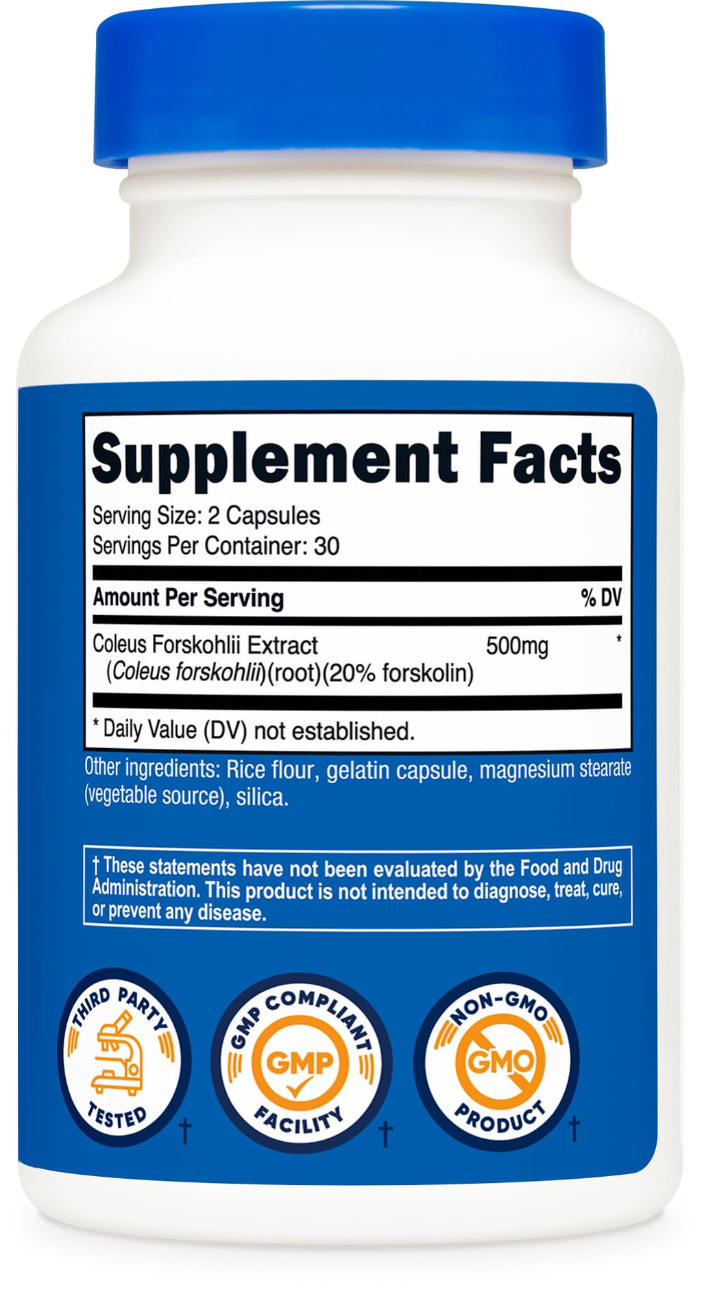 Nutricost Coleus Forskohlii 500mg Capsules - Maximum Strength Formula