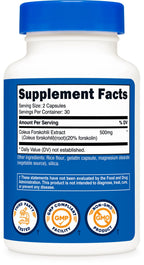 Nutricost Coleus Forskohlii 500mg Capsules - Maximum Strength Formula