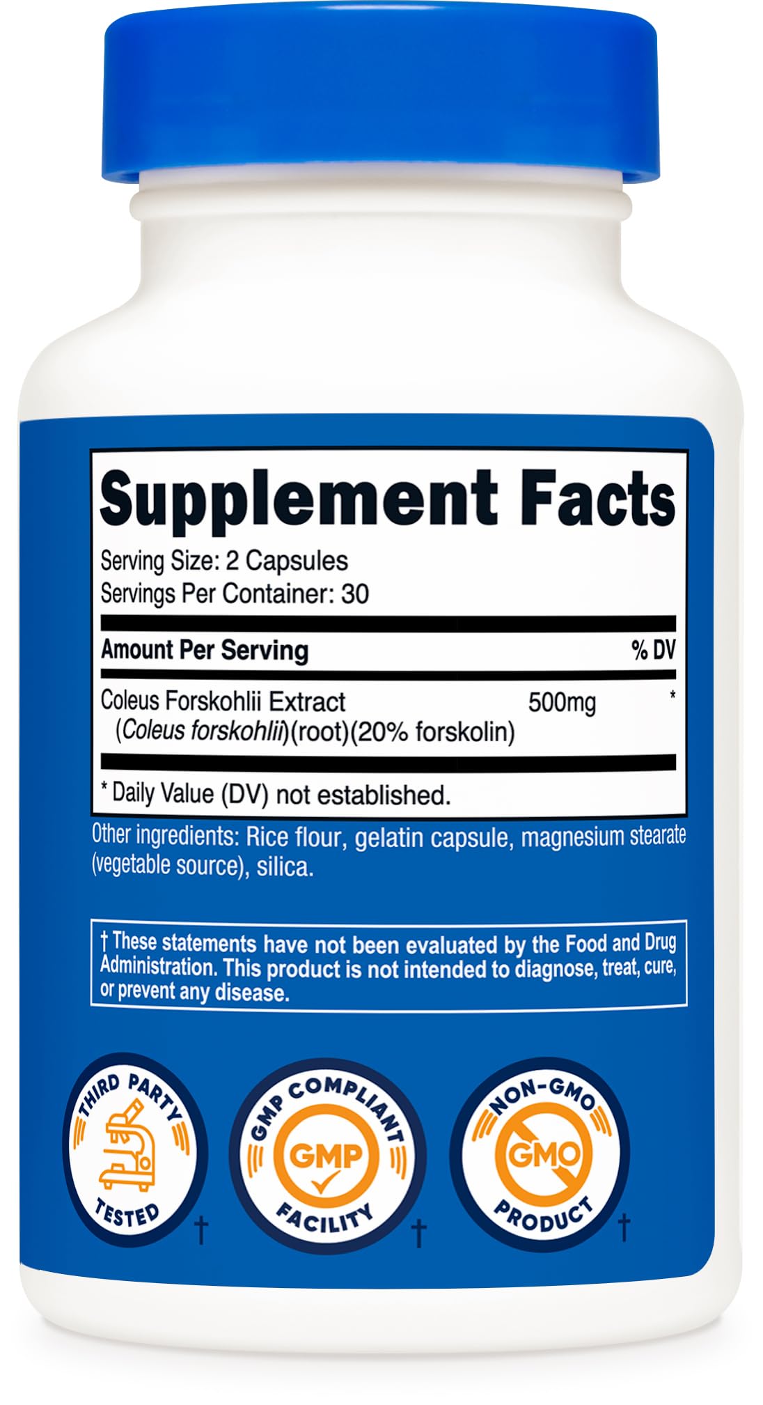 Nutricost Coleus Forskohlii 500mg Capsules - Maximum Strength Formula
