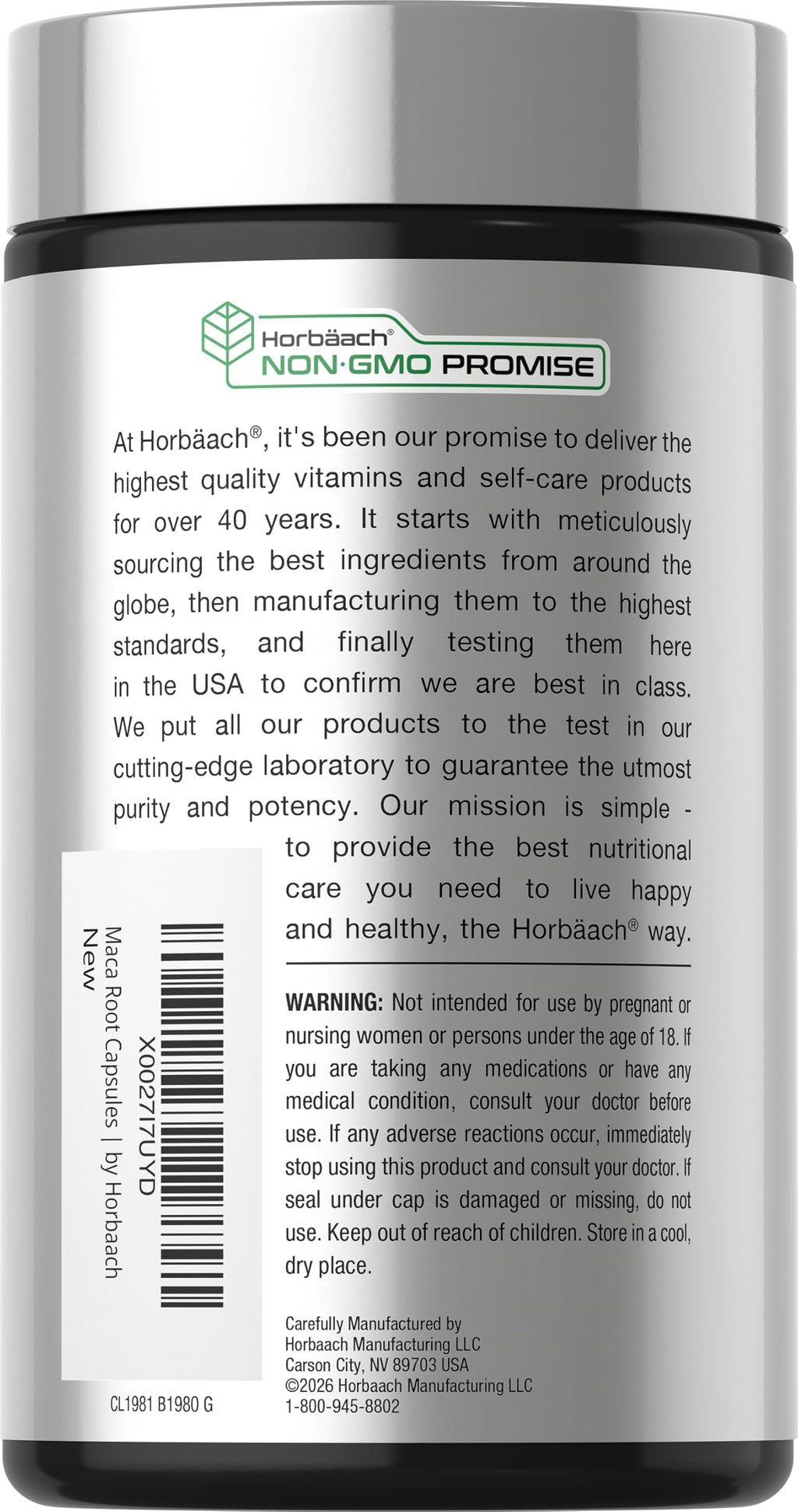 Horbäach Maca Root Capsules for Men and Women - 120 Capsules - image 3