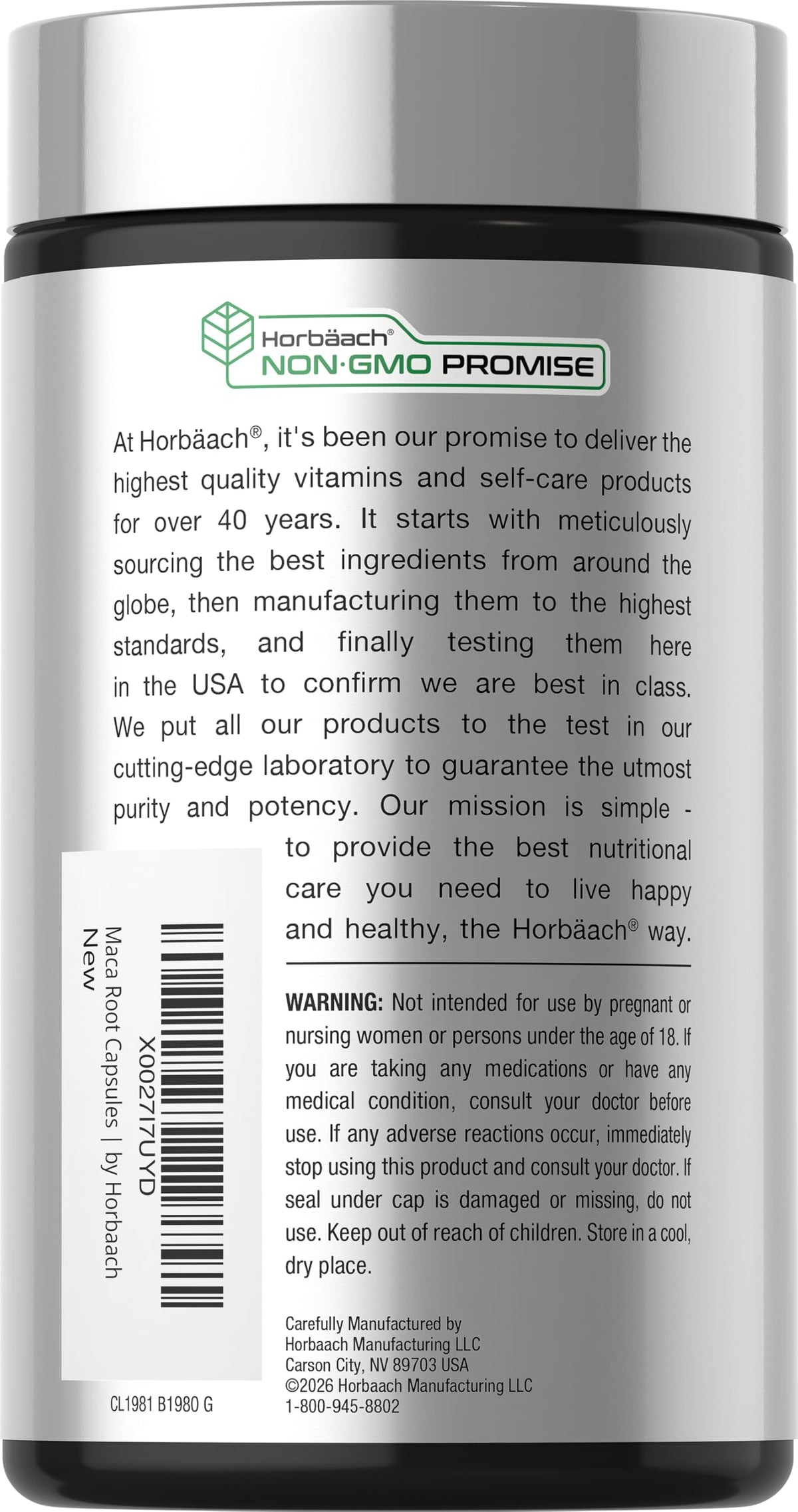 Horbäach Maca Root Capsules for Men and Women - 120 Capsules - image 3