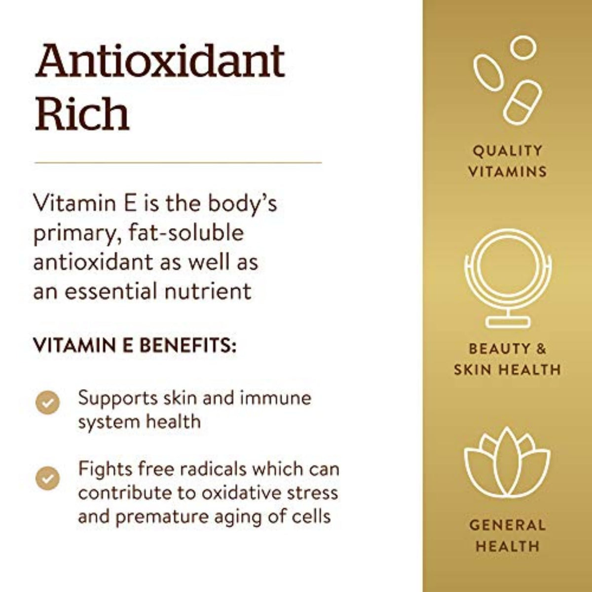 Solgar Vitamin E 400 IU Mixed Tocopherols - 100 Softgels - image 4