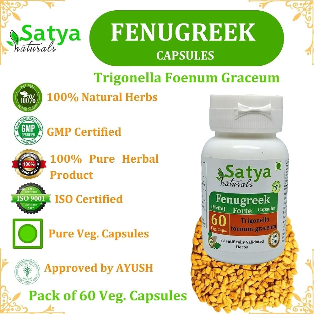 Satya Naturals Fenugreek Forte Capsules 500 mg. 60 Veg. Capsule