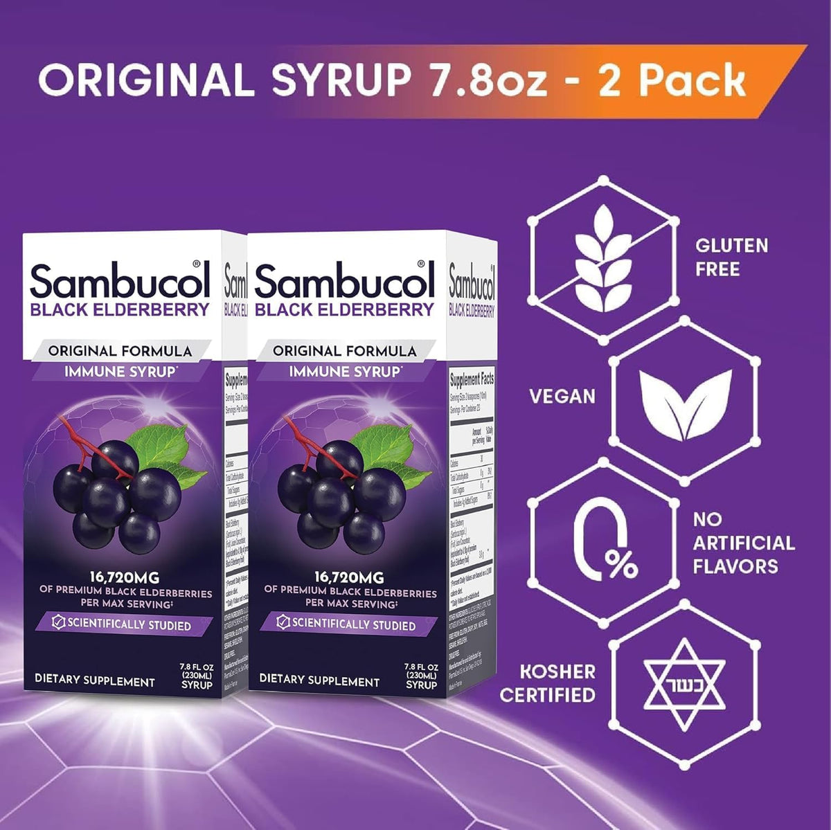 Sambucol Black Elderberry Syrup Original Formula - 15.6 Fl Oz - image 3