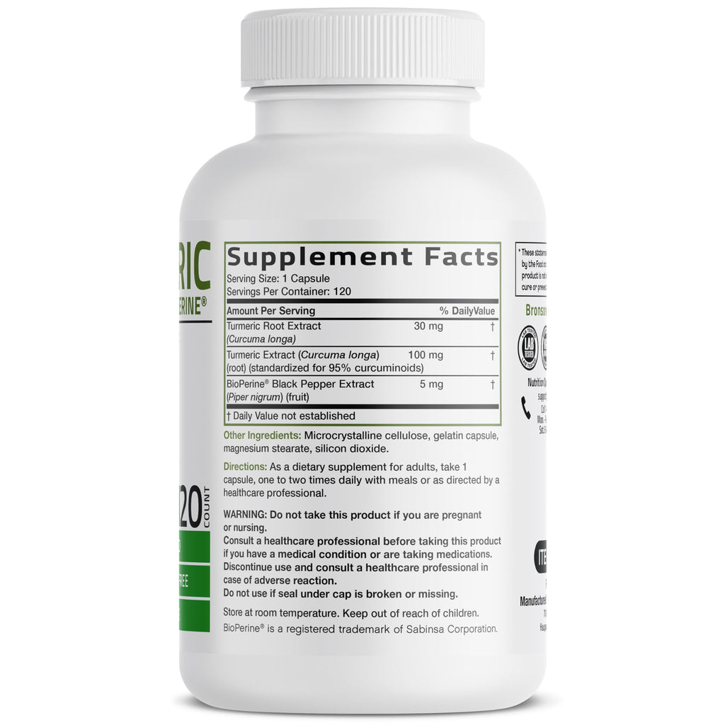 Bronson Turmeric Curcumin with BioPerine - High Potency Premium Joint