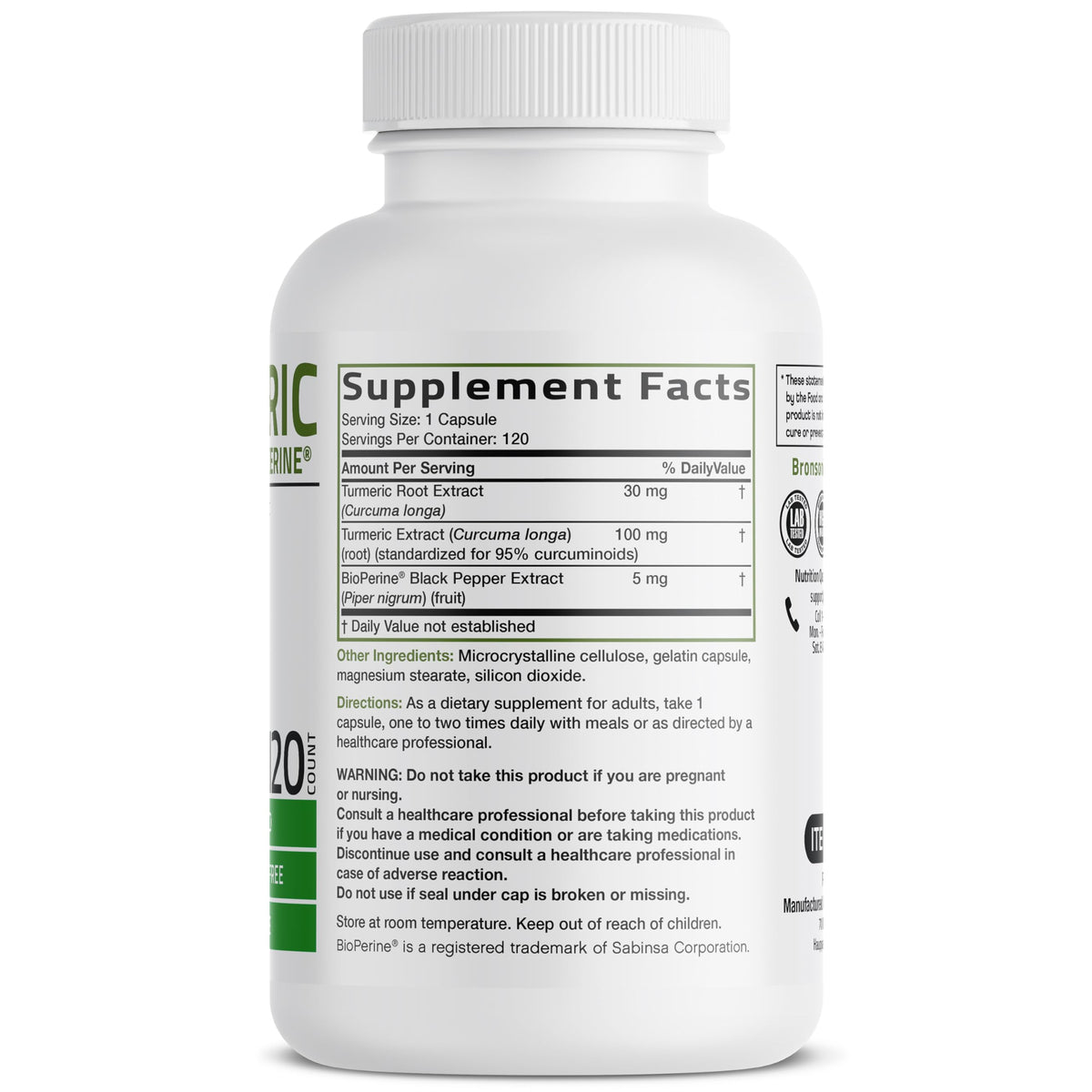 Bronson Turmeric Curcumin with BioPerine - High Potency Premium Joint