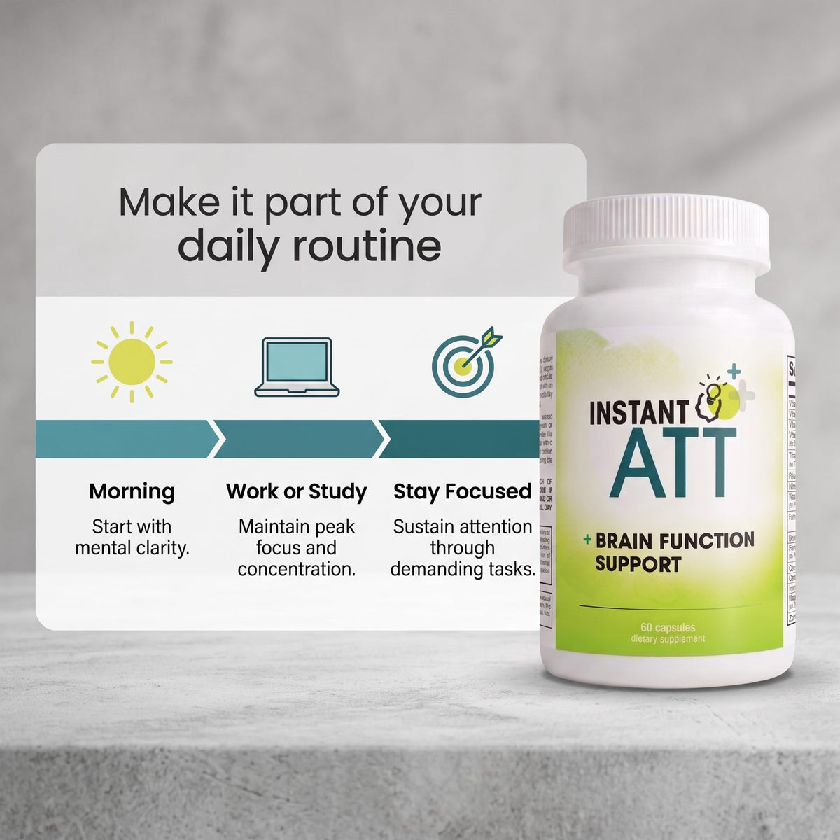 Instant Brands InstantATT 7-in-1 Nootropic Brain Supplement - 60 Capsules - image 5