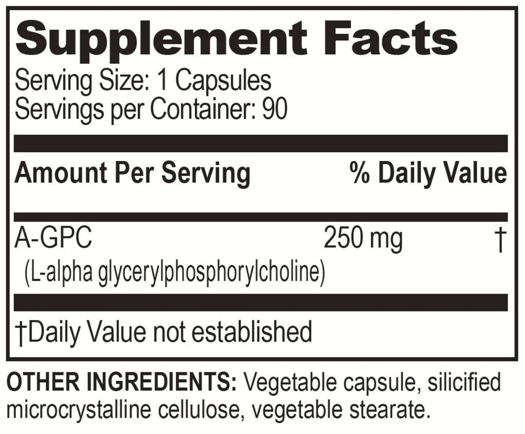 Brain Bean Alpha GPC 500mg Choline Supplement - 90 Vegetarian Capsules - image 2