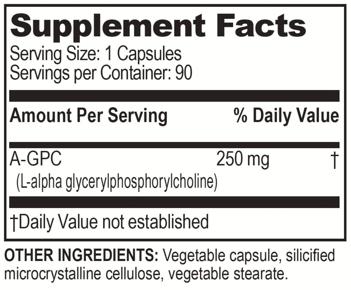 Brain Bean Alpha GPC 500mg Choline Supplement - 90 Vegetarian Capsules - image 2