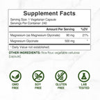 Deal Supplement Magnesium Glycinate 500mg Veggie Capsules