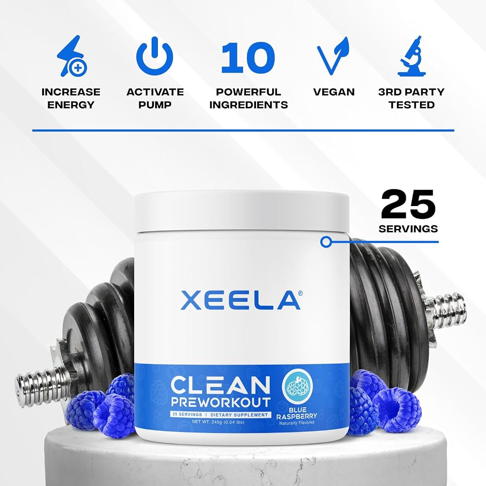 XEELA Pre Workout Powder - Clean & Tested - Jitter Free