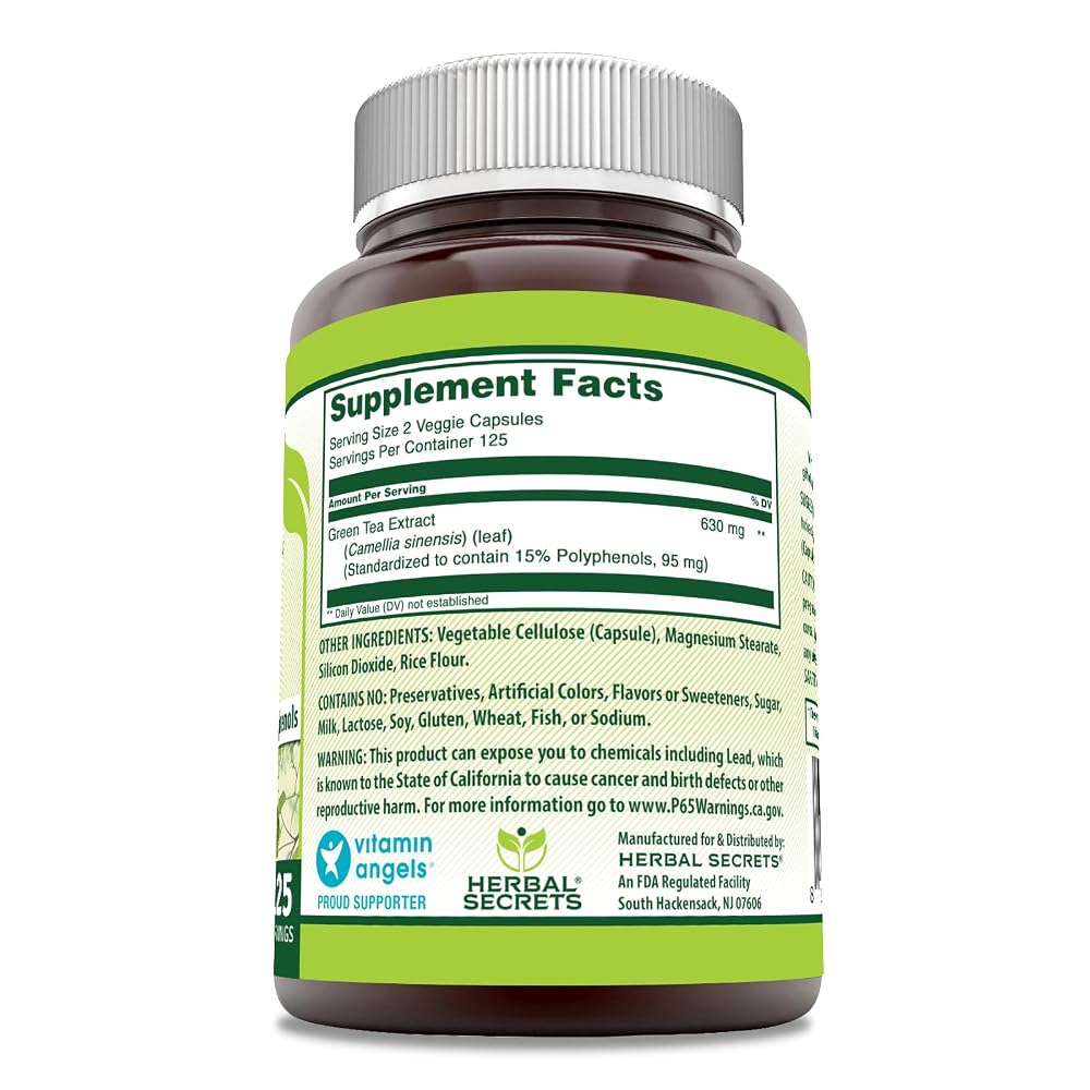 Herbal Secrets Green Tea Extract 630 Mg Per Serving