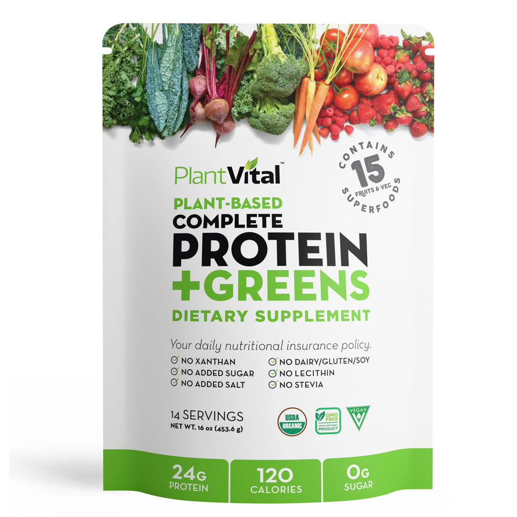 Plantvital Unflavored Organic Vegan Protein Powder - 18 Superfoods