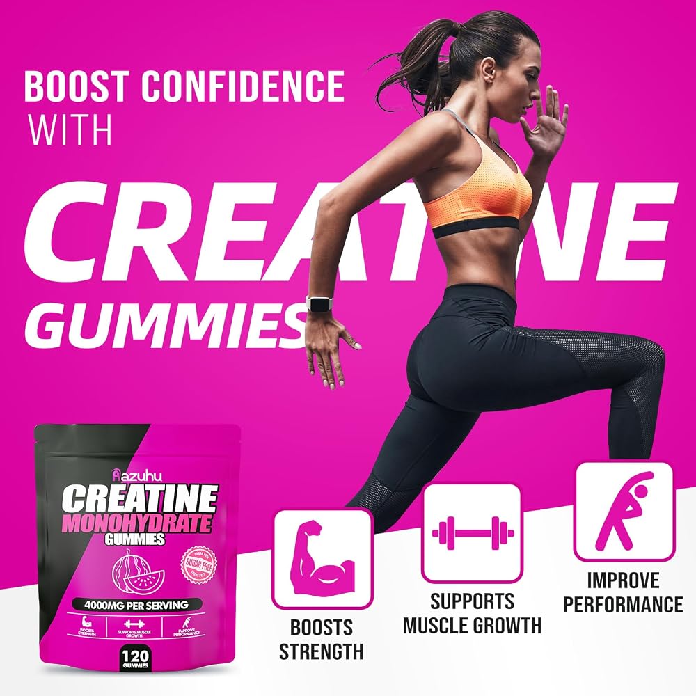 Razuhu Creatine Monohydrate Gummies Sugar Free - 100 Count - image 3