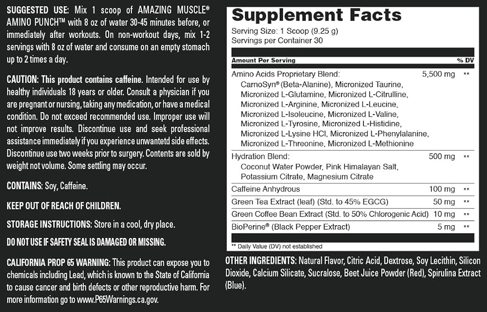 Amazing Muscle Amino Punch Powder - 30 Servings - image 5